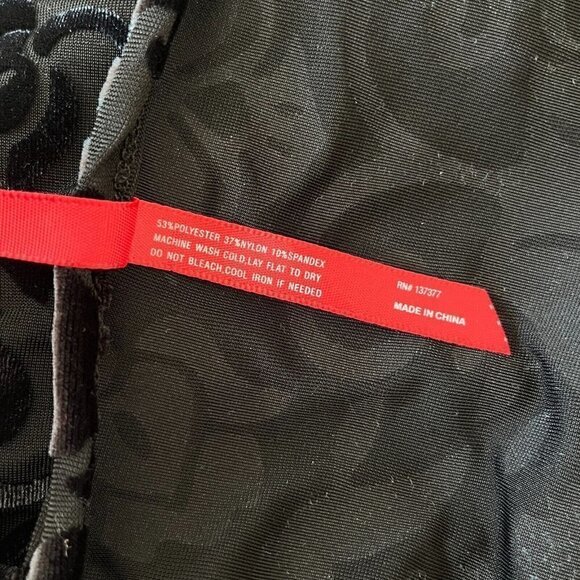 Ruby Ribbon M Cowl Neck Black Floral Velvet Burnout Mini Dress Goth Whimsigoth - Picture 6 of 7